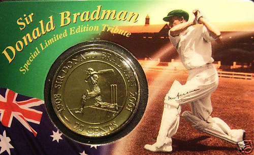 20c Bradman coin on card