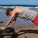 incline push-ups at the beach